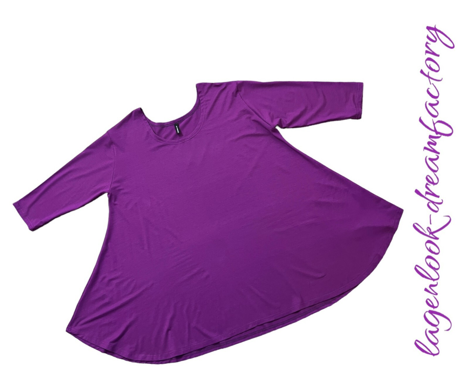 Lagenlook A-Linie Long-Glocken-Basic-Shirt Tunika Jersey 44 46 48 50 52 54 56 58
