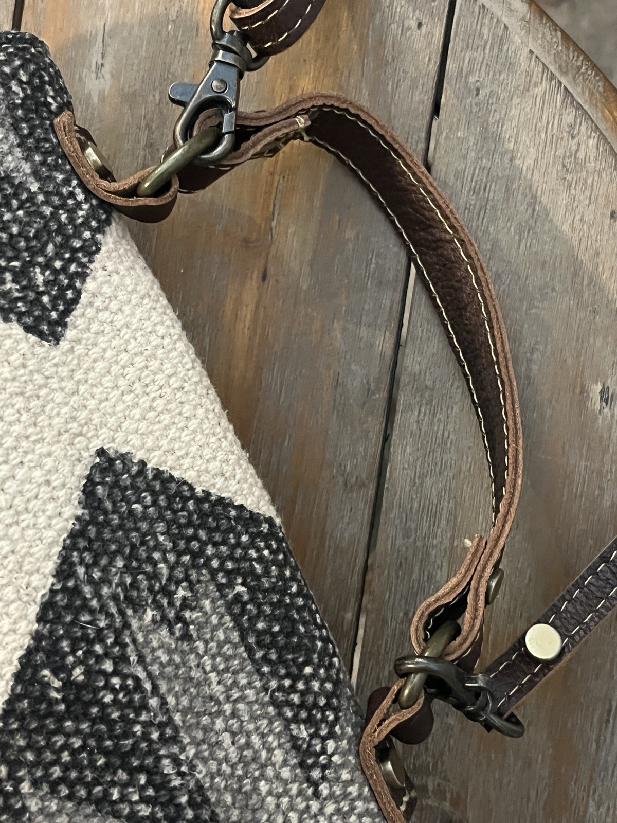 Myra Bag Multicolor Geometric Crossbody Zip/Magnetic Detachable Strap Bronze