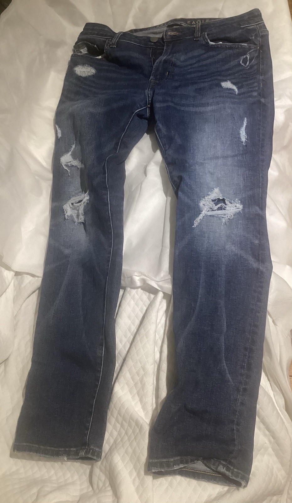 American Eagle Ne(x)t Level AirFlex Men’s Jeans Slim Dark Blue Distressed Jeans