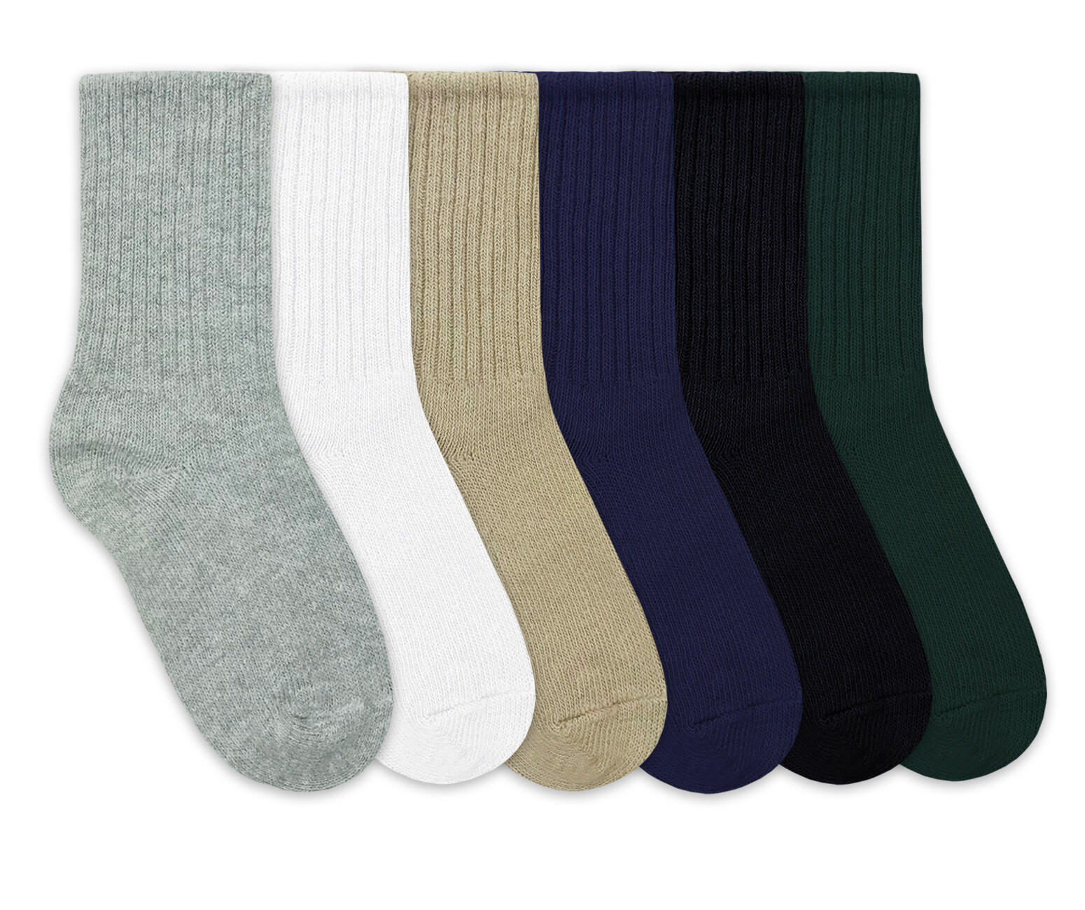 Jefferies Socks Boys School Uniform Cotton Ribbed Dress Crew Ankle Kids Socks 6P