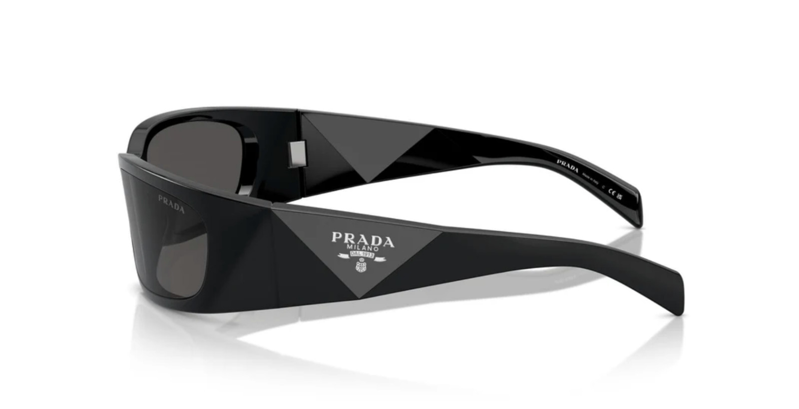 Prada Symbole PR A14S 1AB5S0 Geometric Sunglasses in Black /Gray Lens 100% UV