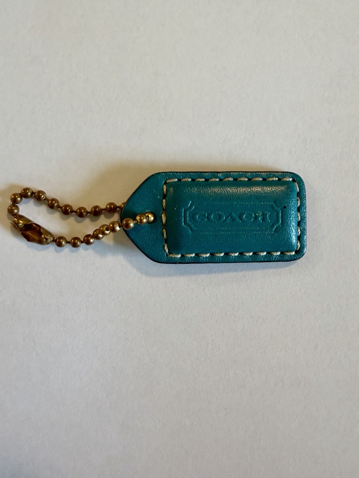Mini Coach Hang Tag Teal With Gold Hardware