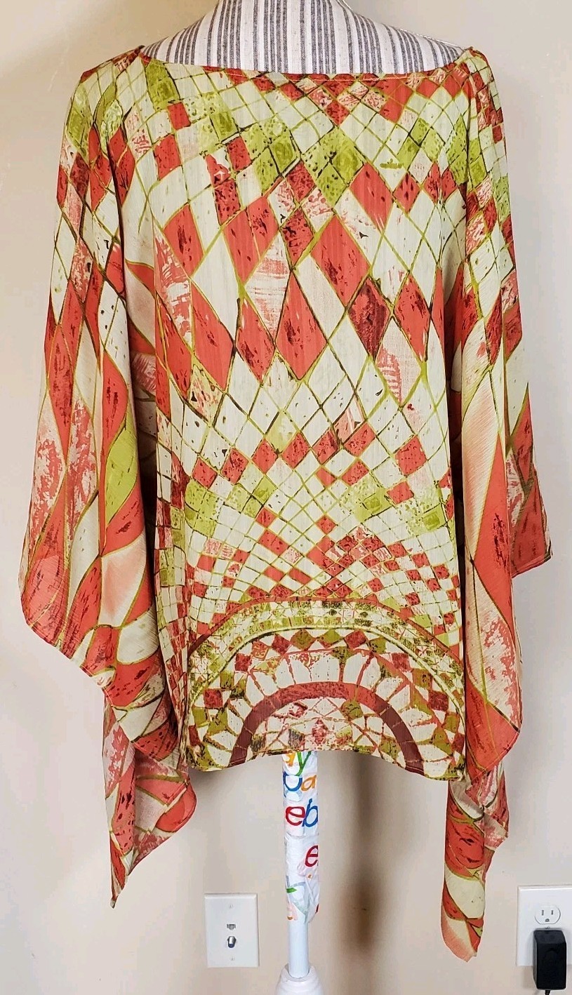 Unique Design Womens Chiffon Sheer Sz 14/16 Summer Cover Up Beach