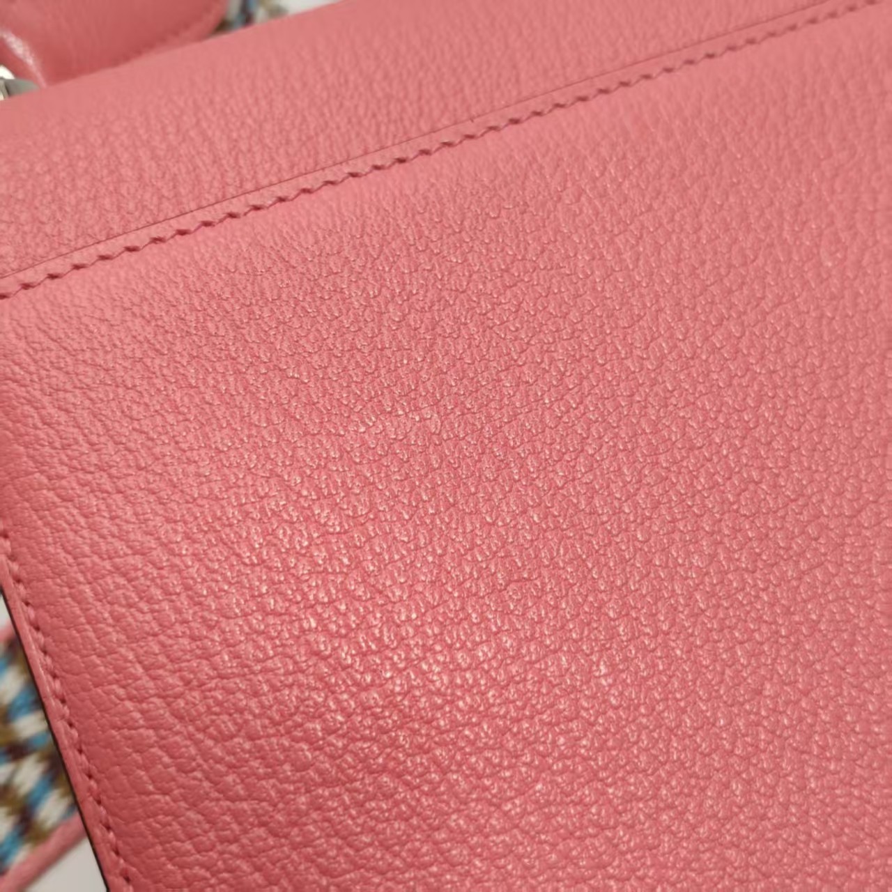 Hermes Verrou Mini 17 Wide Strap Chevre Rose Confetti 1Q Pink Silver HW PHW Auth