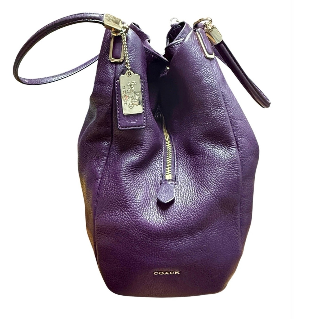 Coach Madison Phoebe Shoulder Hobo Bag 24621 Purple Leather 3 Compartment