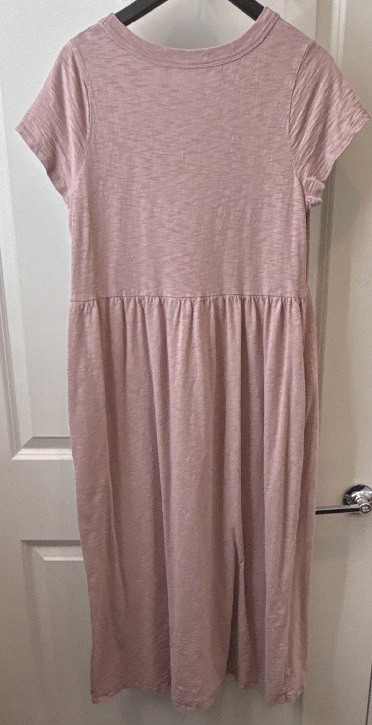 Universal Thread Pink Cotton Jersey Short Sleeve Round Neck T-Shirt Midi Dress M