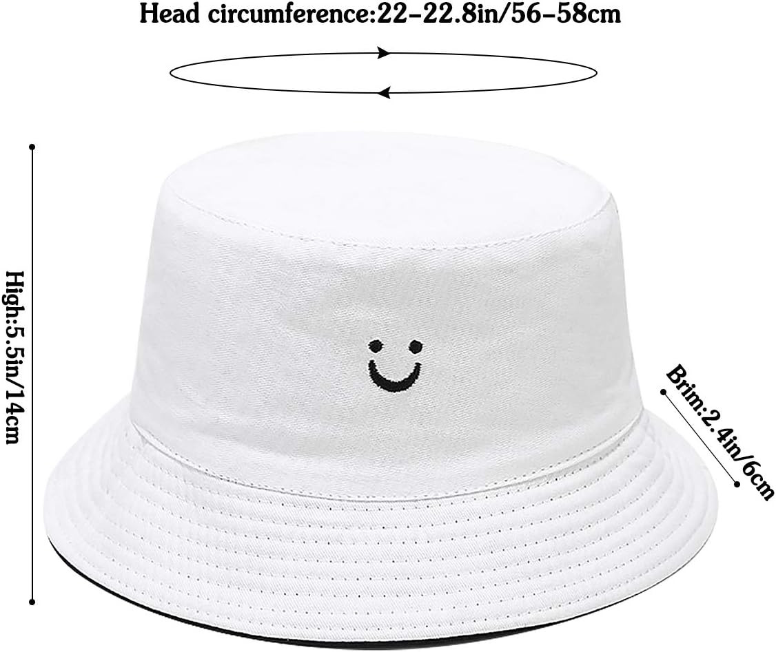 Unisex Bucket Hat Beach Sun Hat Aesthetic Fishing Hat for Men Women Teens, Rever