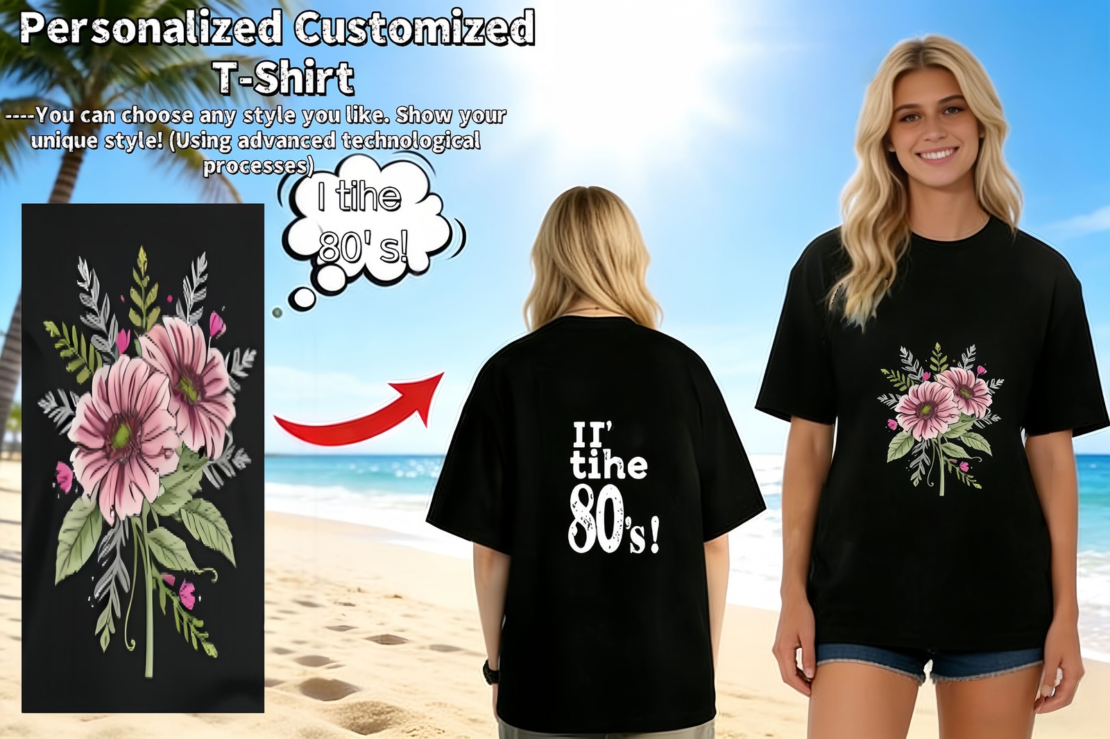 Father’s Day Gift Personalized T-Shirt, Custom Name & Dad Title Image Print