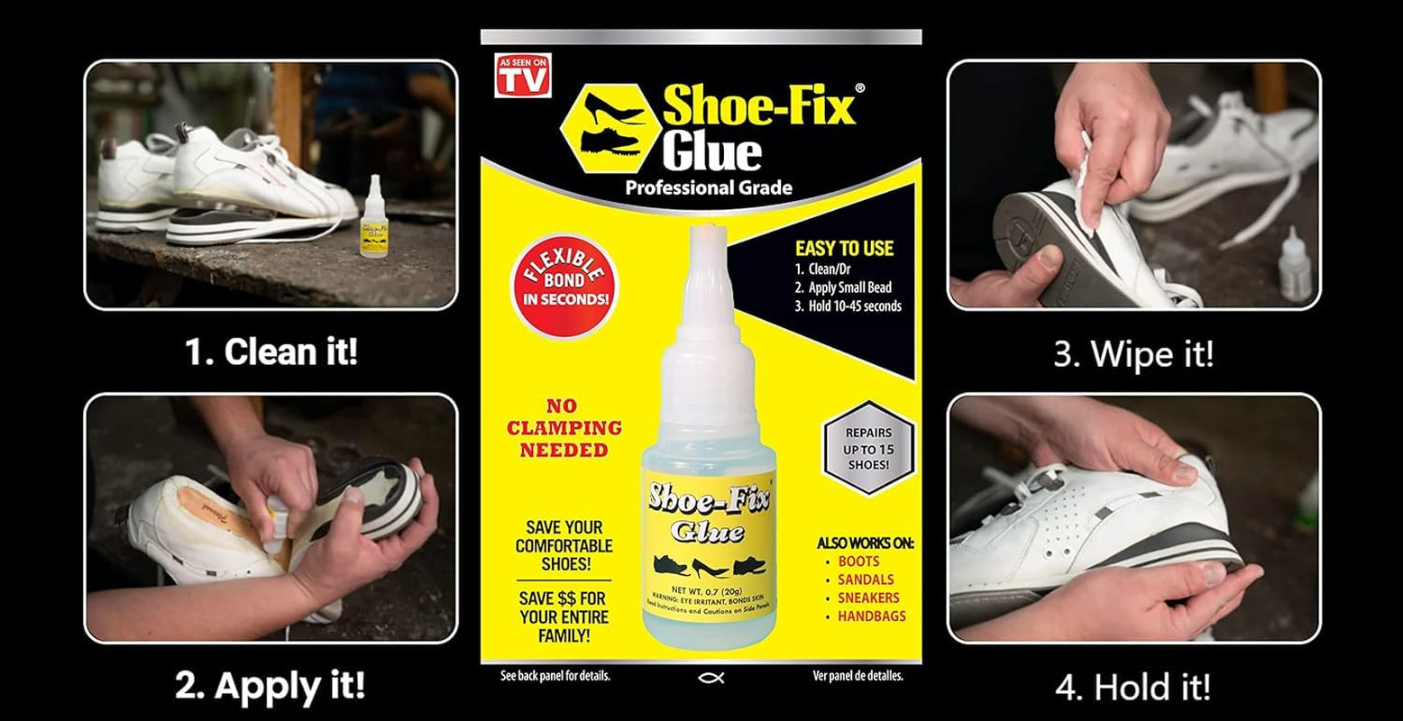Glue Professional Grade Repair Adhesive for All Footwear Instant Bond, Clear …