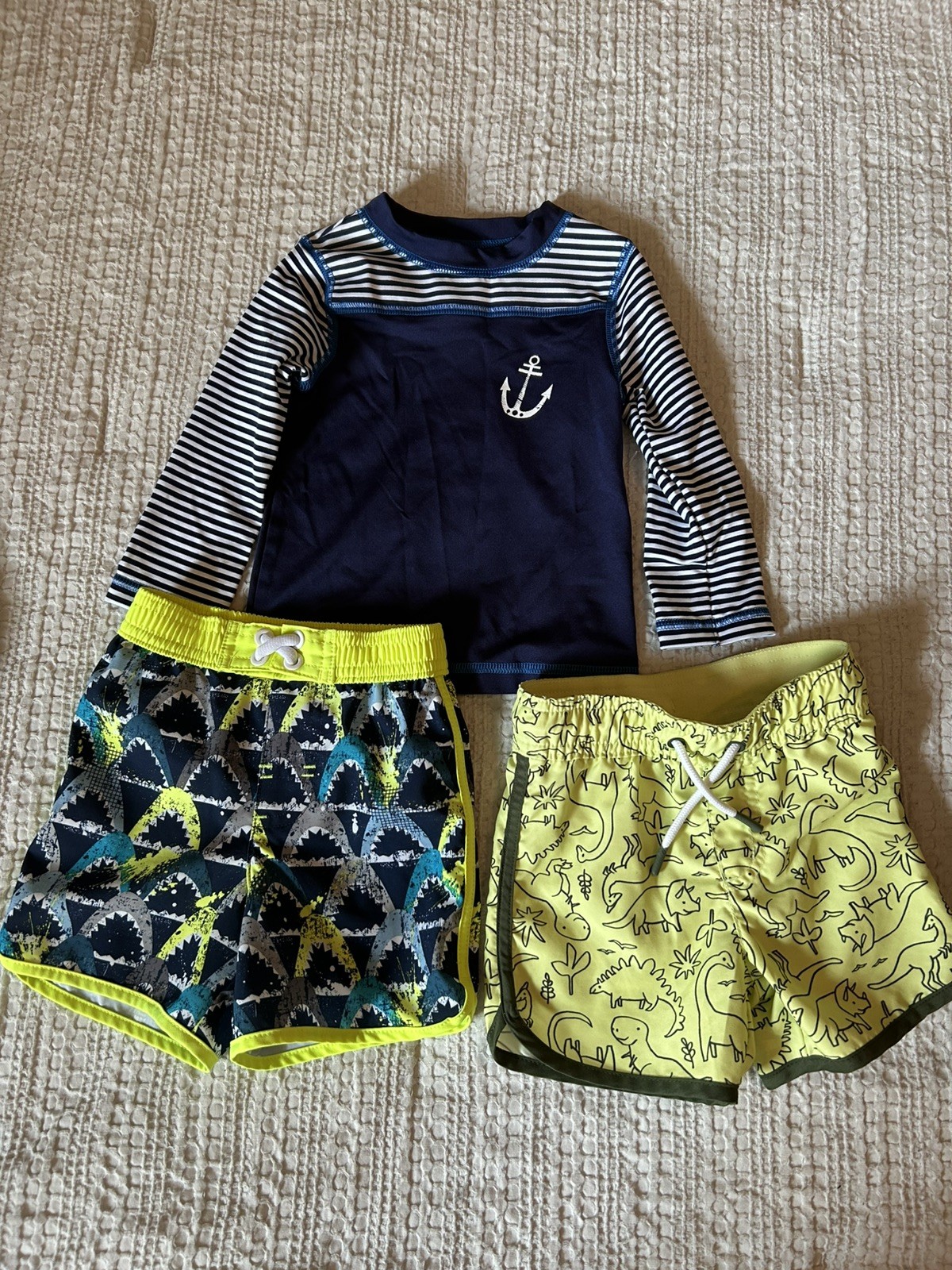 Huge 50 piece Baby boy clothing lot size 12 months EUC sleepers outfits