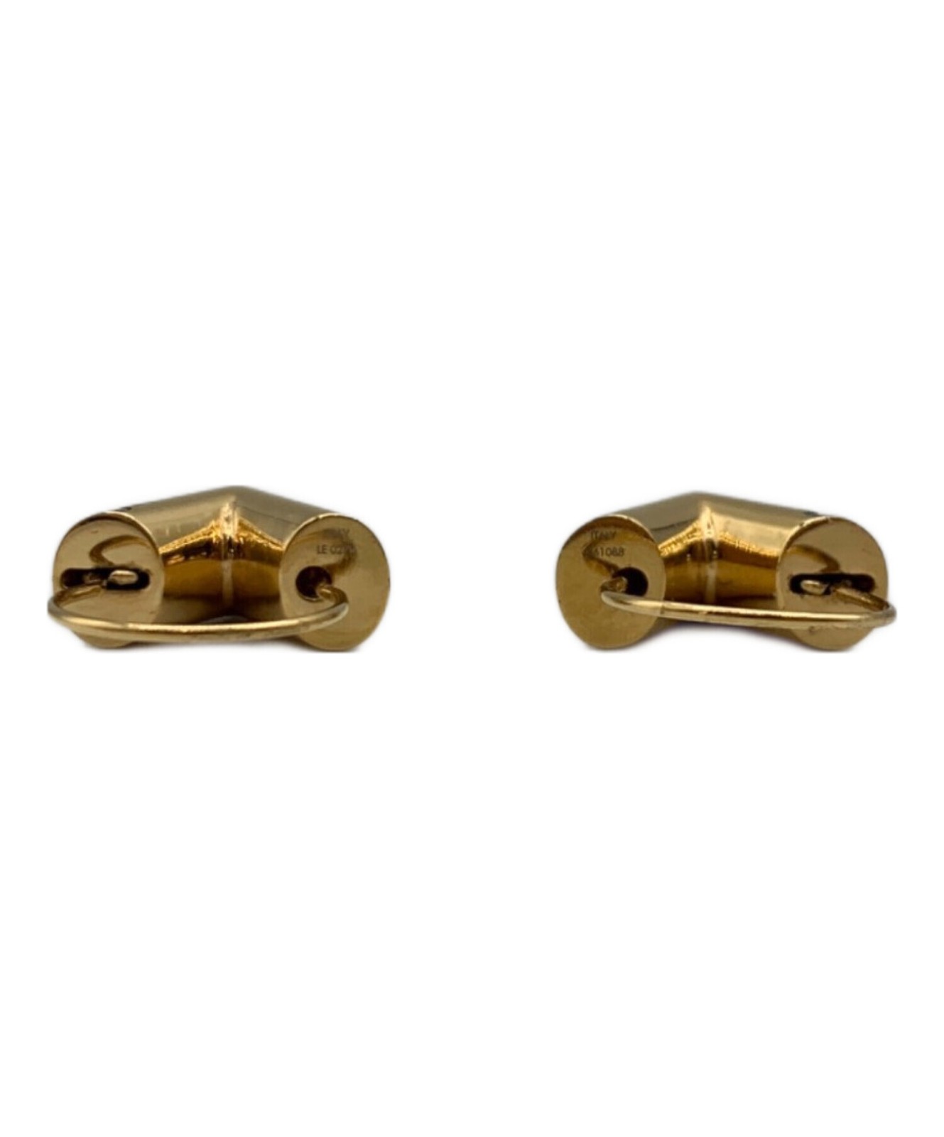 Louis Vuitton Earrings Authentic Essential V Gold M61088 1.6cm 1.3cm 3.5cm