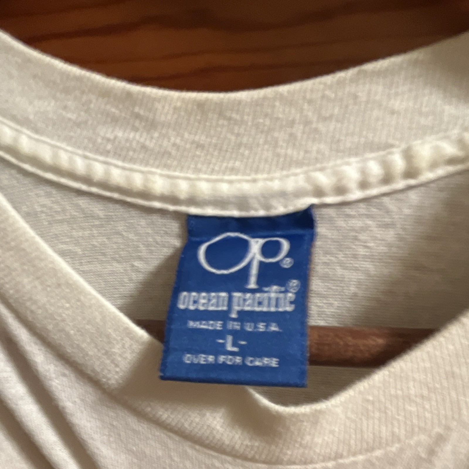 Vintage Ocean Pacific Men’s White Graphic Logo Crew Neck T-Shirt L MELT DOWN USA