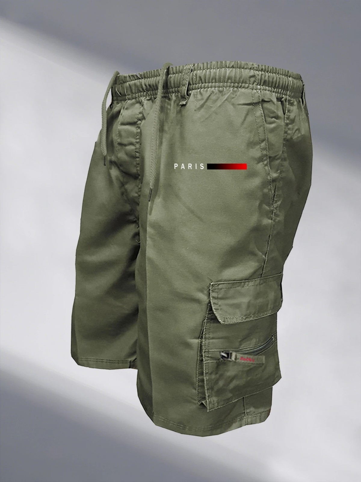 Men’s Tactical Cargo Shorts Elastic Waist Outdoor Casual Work Jogging Shorts