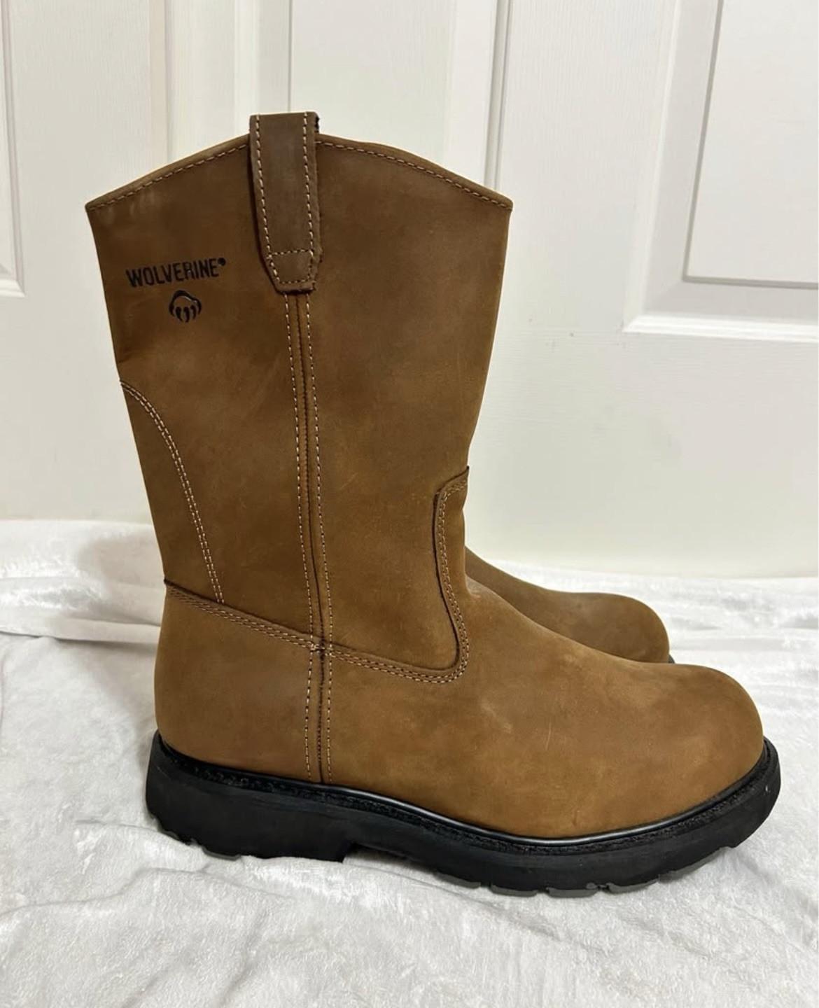 Wolverine Wellington Steel Toe Men’s Brown Leather Work Western Boots – Size 12
