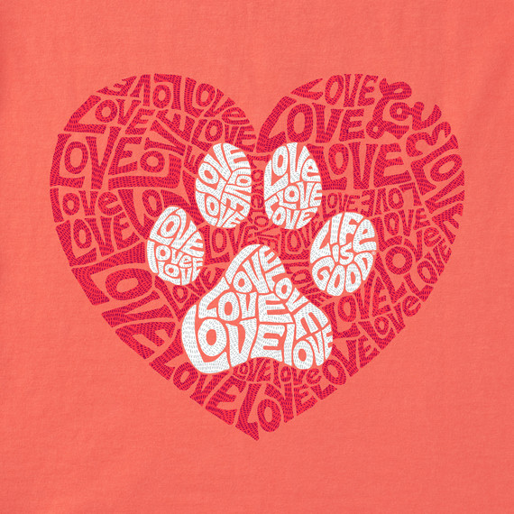 NWT Women’s Life is Good Love Animal Heart Orange SS LITE Crusher Vee