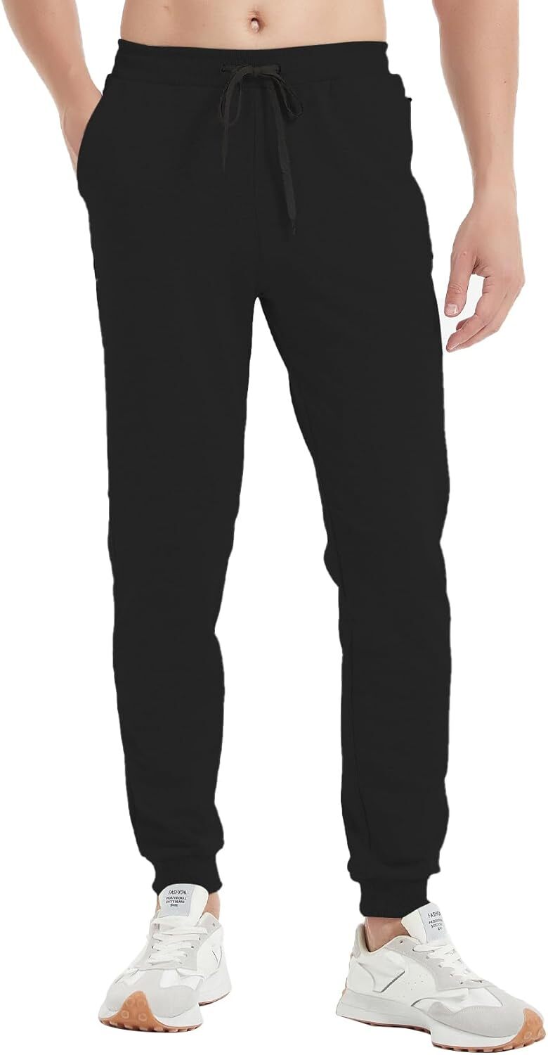 Idtswch 34/36/38/40 Long Inseam Men’s Tall Sweatpants Joggers Medium, Black