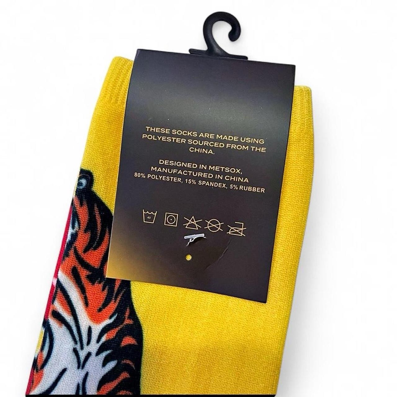 Wutang Clan C.R.E.A.M. Tiger Yellow/Red/Black/White Socks Size Large-XL/9-13