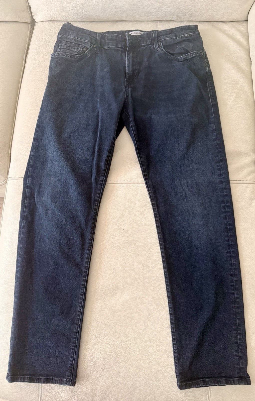 Mavi Zach Jeans Mens 34×30 Dark Blue Straight Leg Stretch Denim Excellent