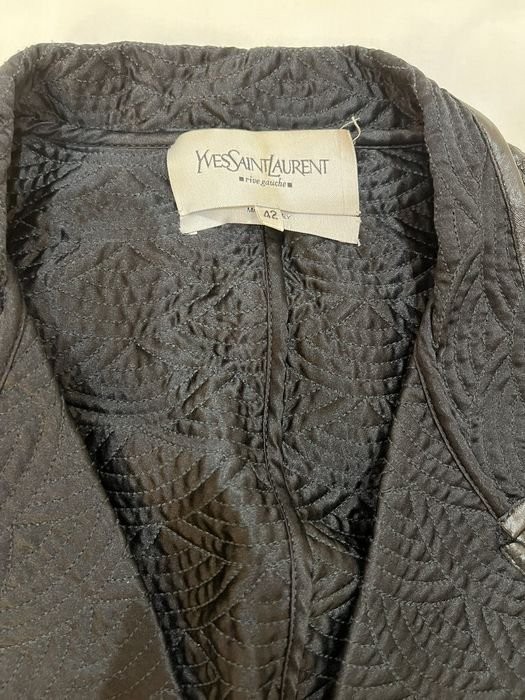 Men Yves Saint Laurent Jacket Black Leather 34