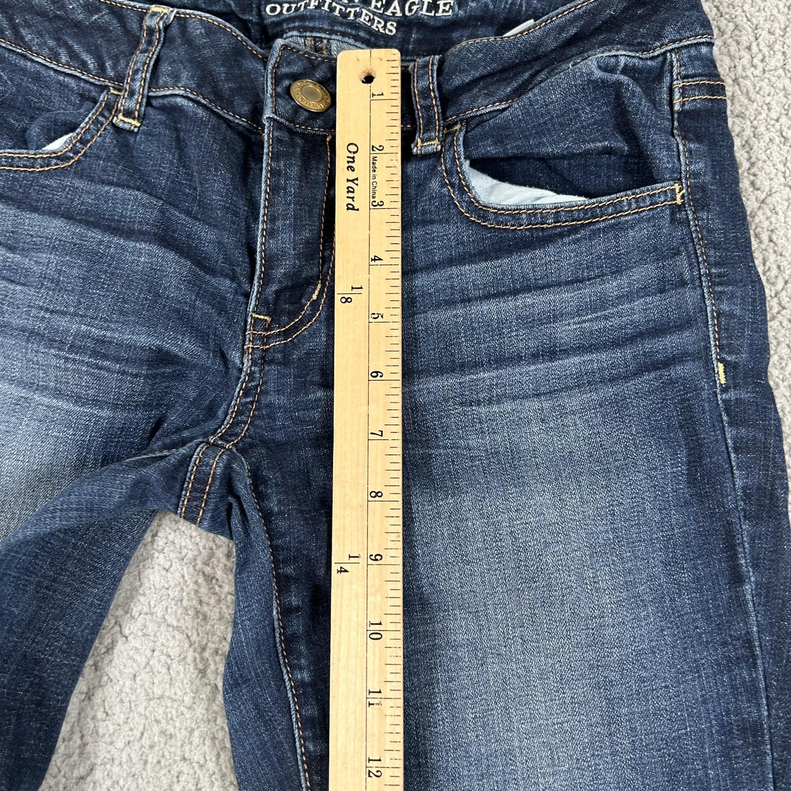 American Eagle Jegging Jeans Womens 6 Blue Mid Rise Super Stretch Denim Pants