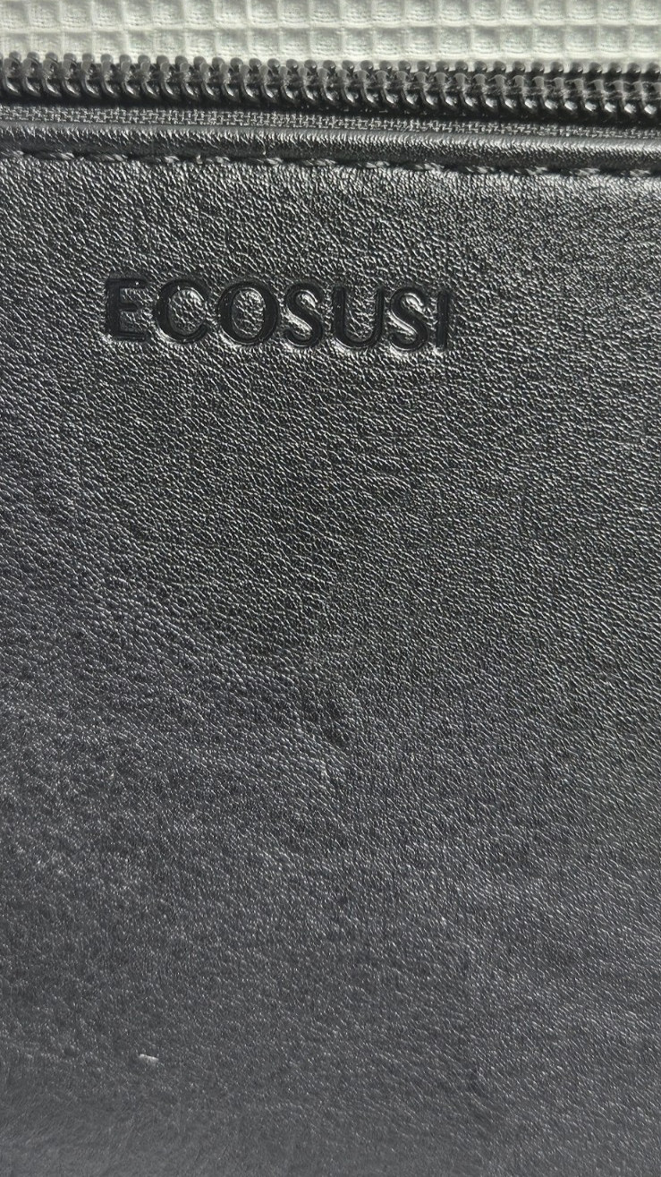 ECOSUSI vegan leather black detachable adjustable crossbody bag small 9.25×6″