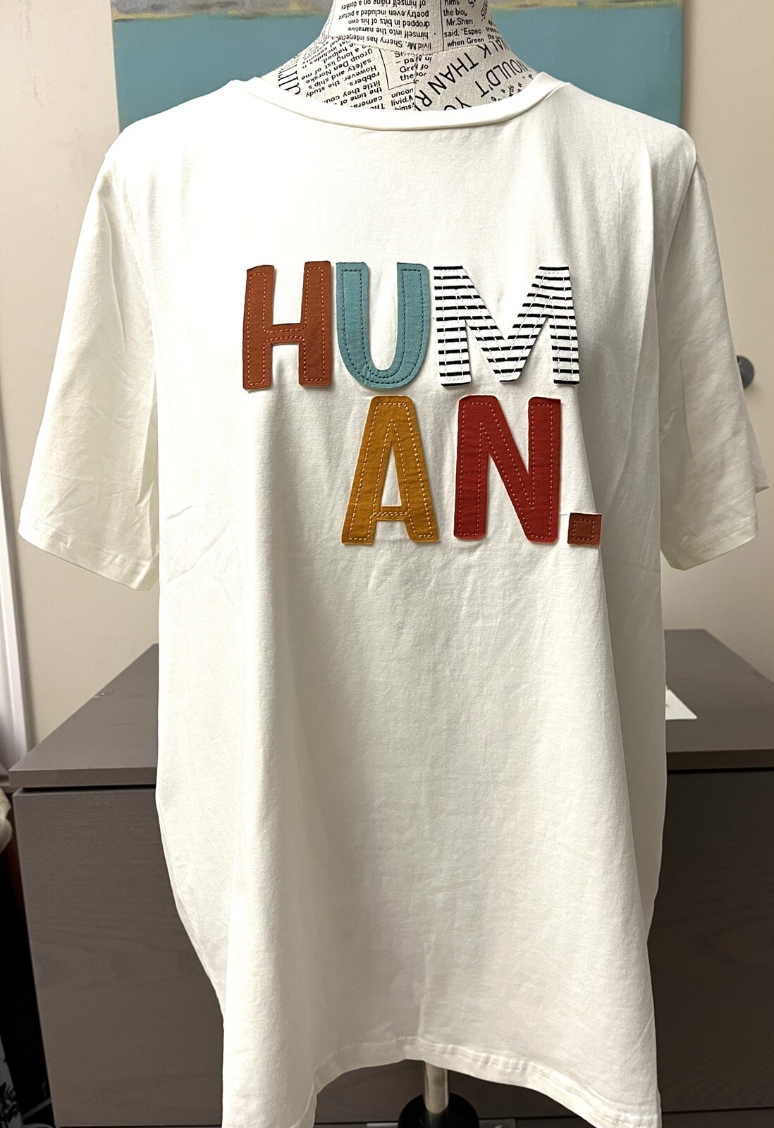 Polagram HUMAN Tee T-Shirt 95% Rayon 5% Spandex XL NWT