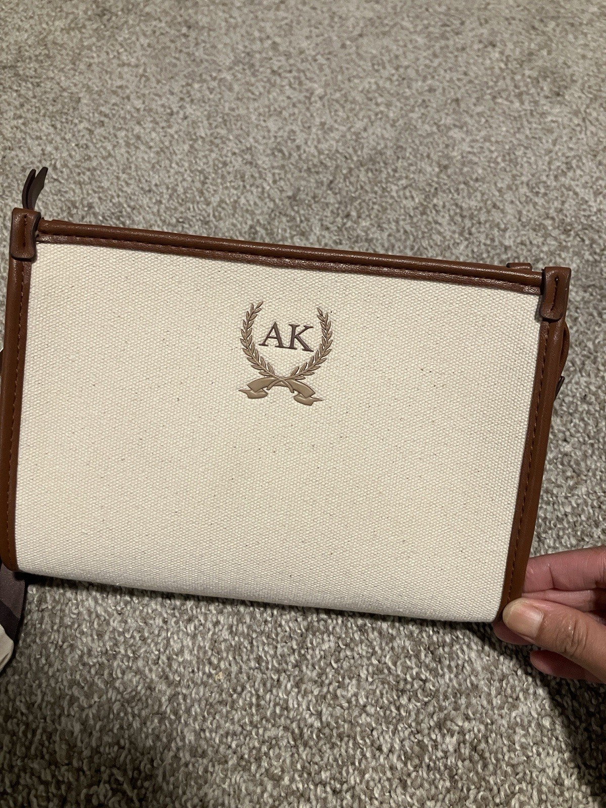 NWT ANNE KLEIN CANVAS WRISTLET CLUTCH