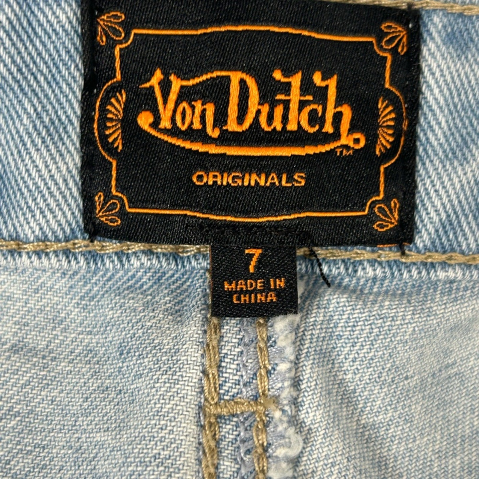 Von Dutch Start Somewhere Jeans Womens 7 Baggy Wide Leg Distressed Patchwork