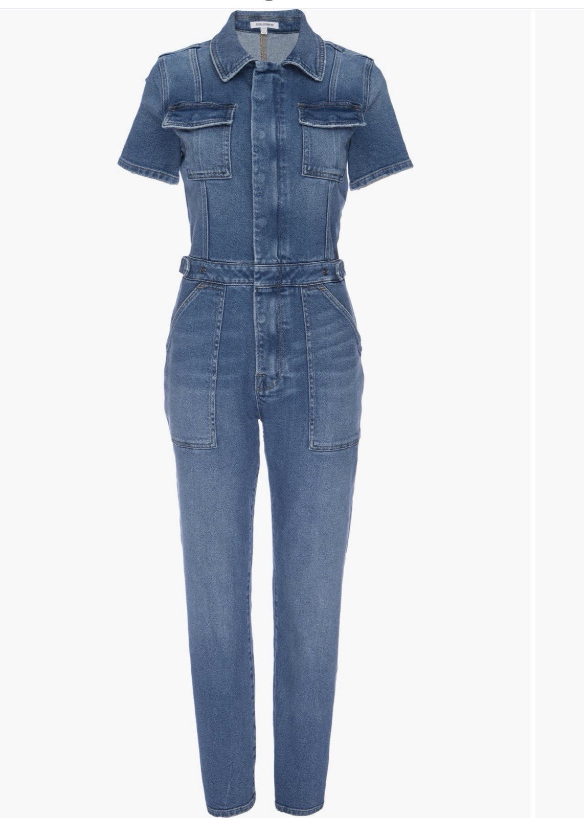 NWT Good American Fit For Success Denim Jumpsuit Size Petite M NWT