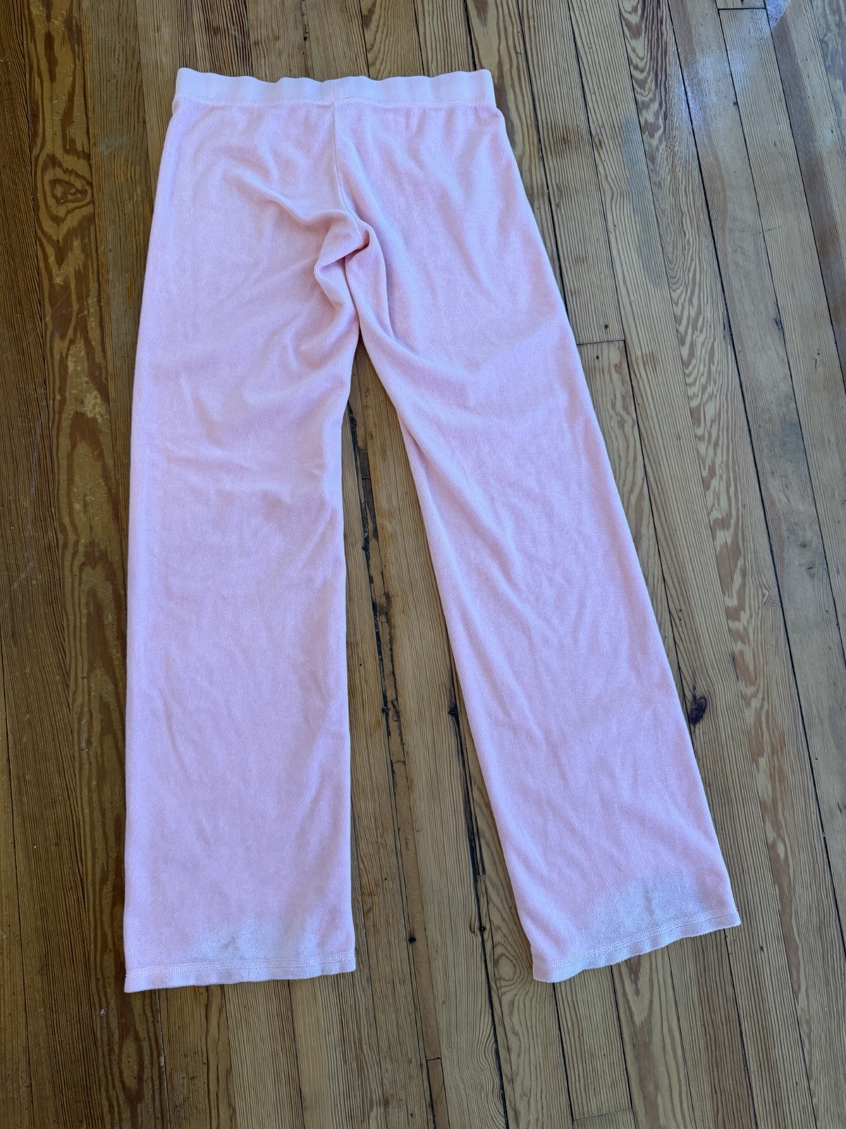 Vintage Juicy Couture Pink Terry Cloth Track Pants Y2K Made In USA Petite XS