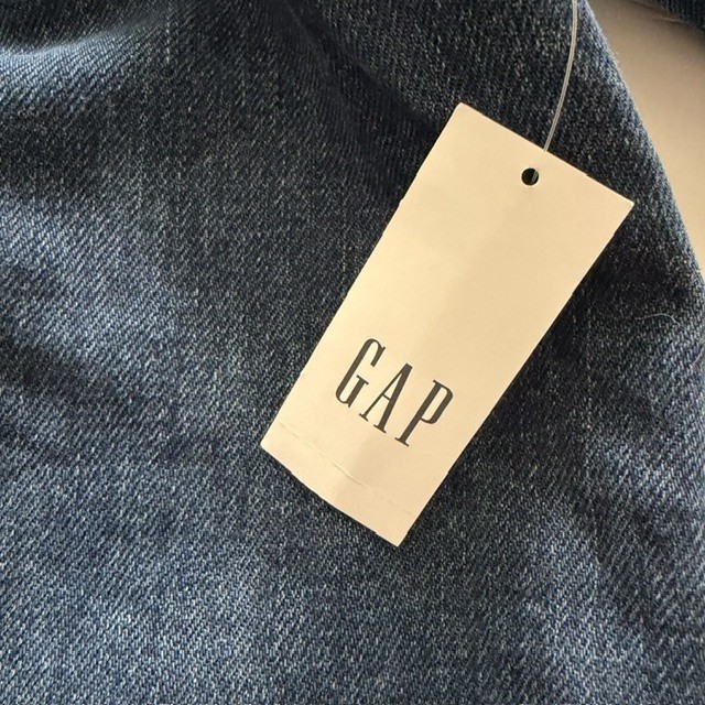 Gap Women’s Mid-Thigh Oversized Denim Jean Jacket Size L Blue 31″ Length NWT