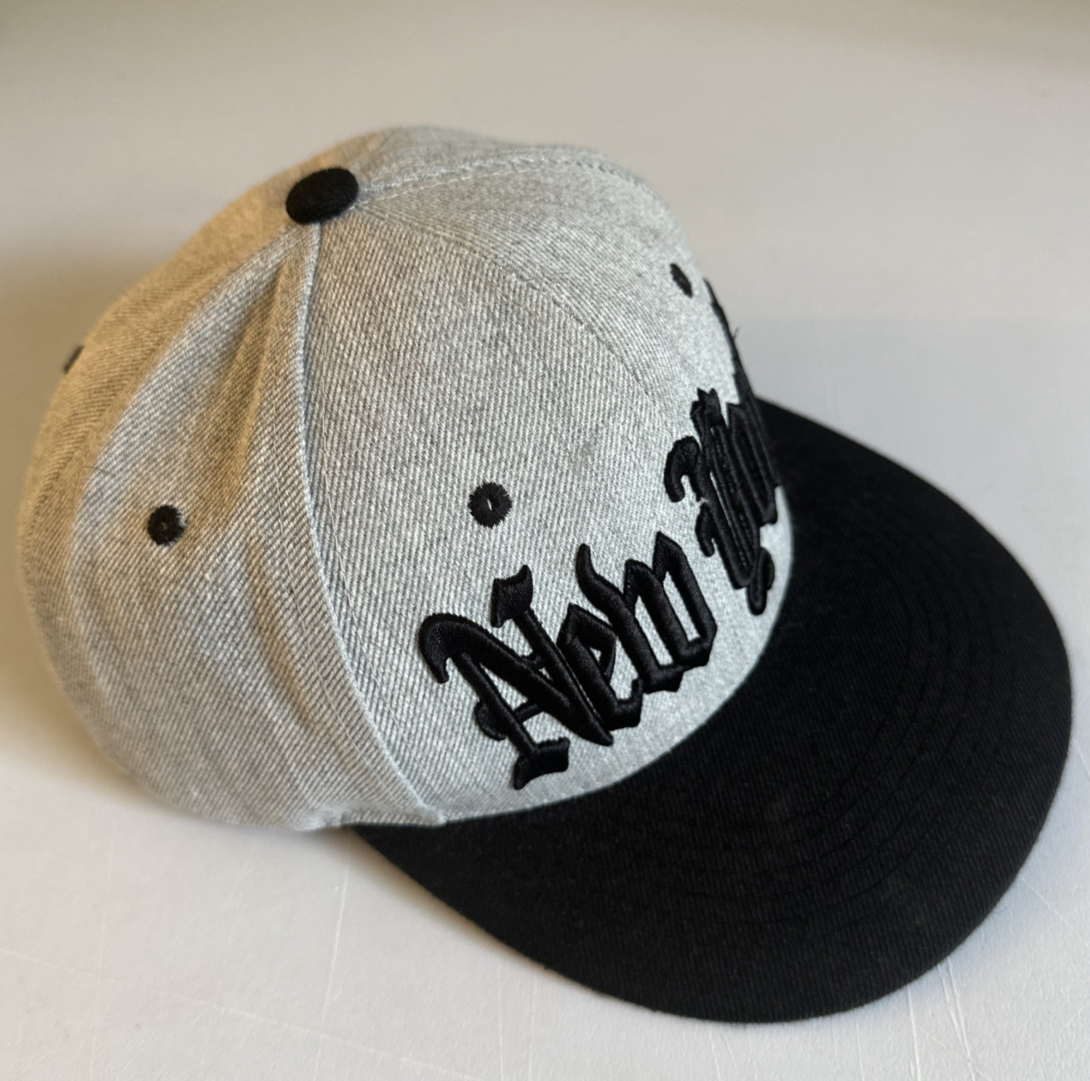 New York NY Grey Black Snapback Baseball Cap Kipa Premium Headware Adjustable