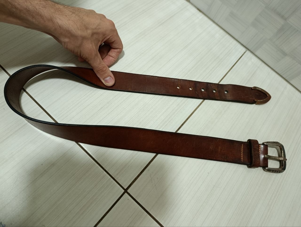 Vintage Levi’s Genuine Leather Belt Brown Made in Italy Real Leather