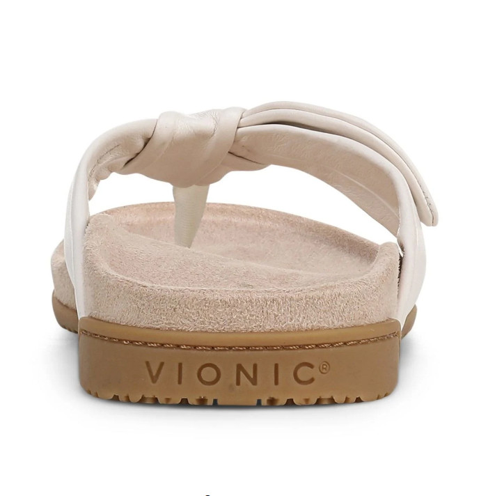 NEW VIONIC Women’s Eva Toe Post Sandal, Sea Salt Leather (Medium)