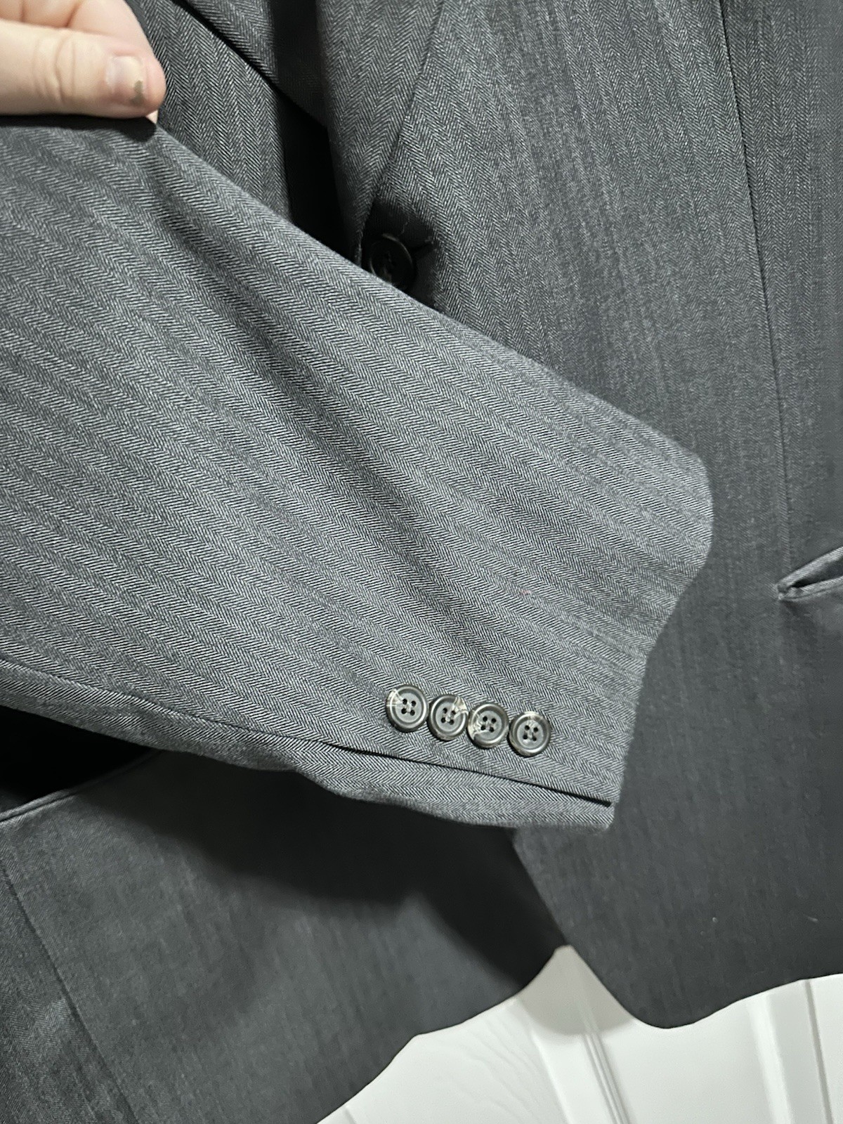 Ralph Lauren Gray Three-Button Wool Suit Jacket 46R