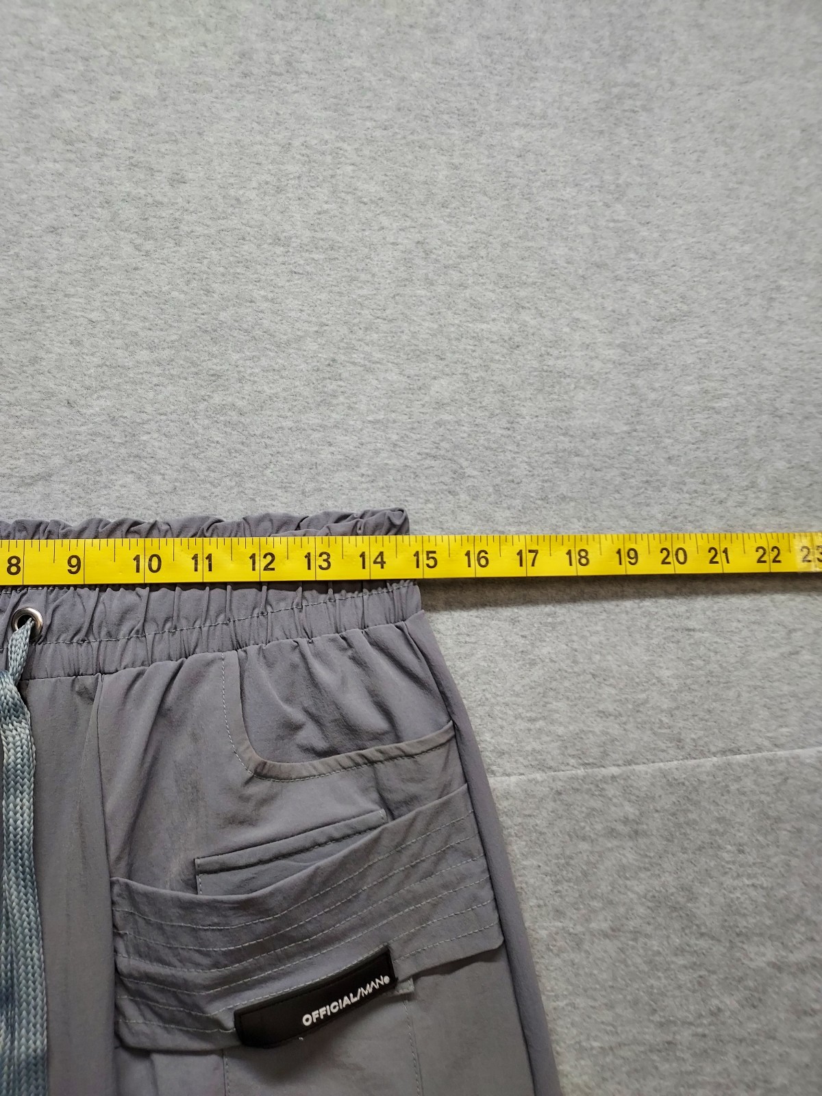 BoohooMan Men Cargo Pants M Gray Tapered Leg Drawstring Lined Mid Rise Casual