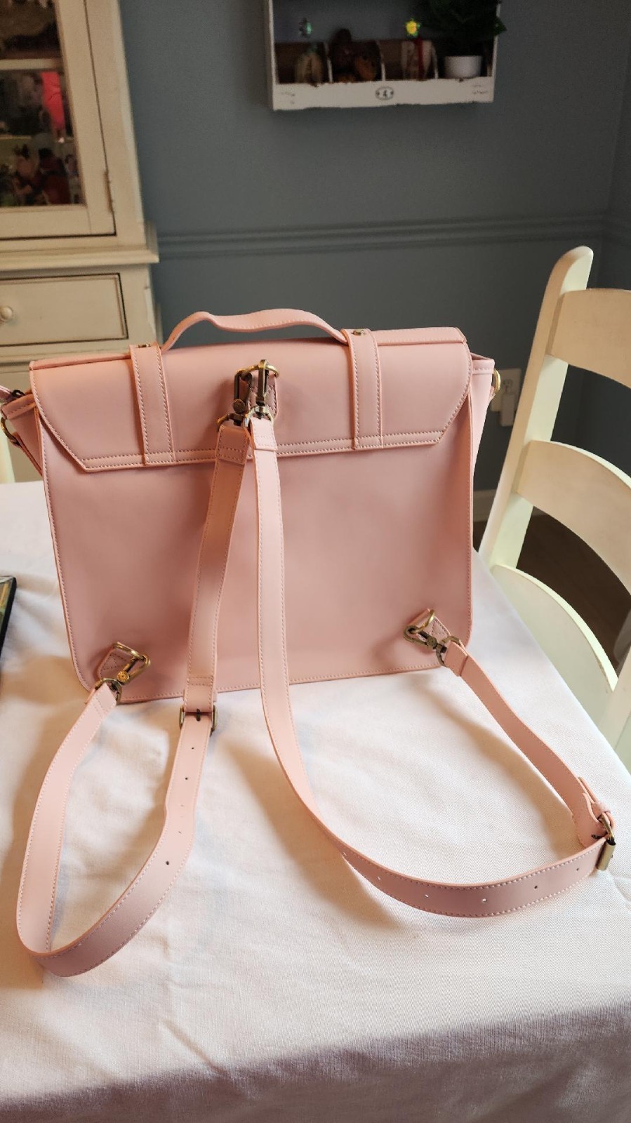 Ecosusi Summer Garden Romance Bow Briefcase Pink Convertible Messenger Bag NWOT