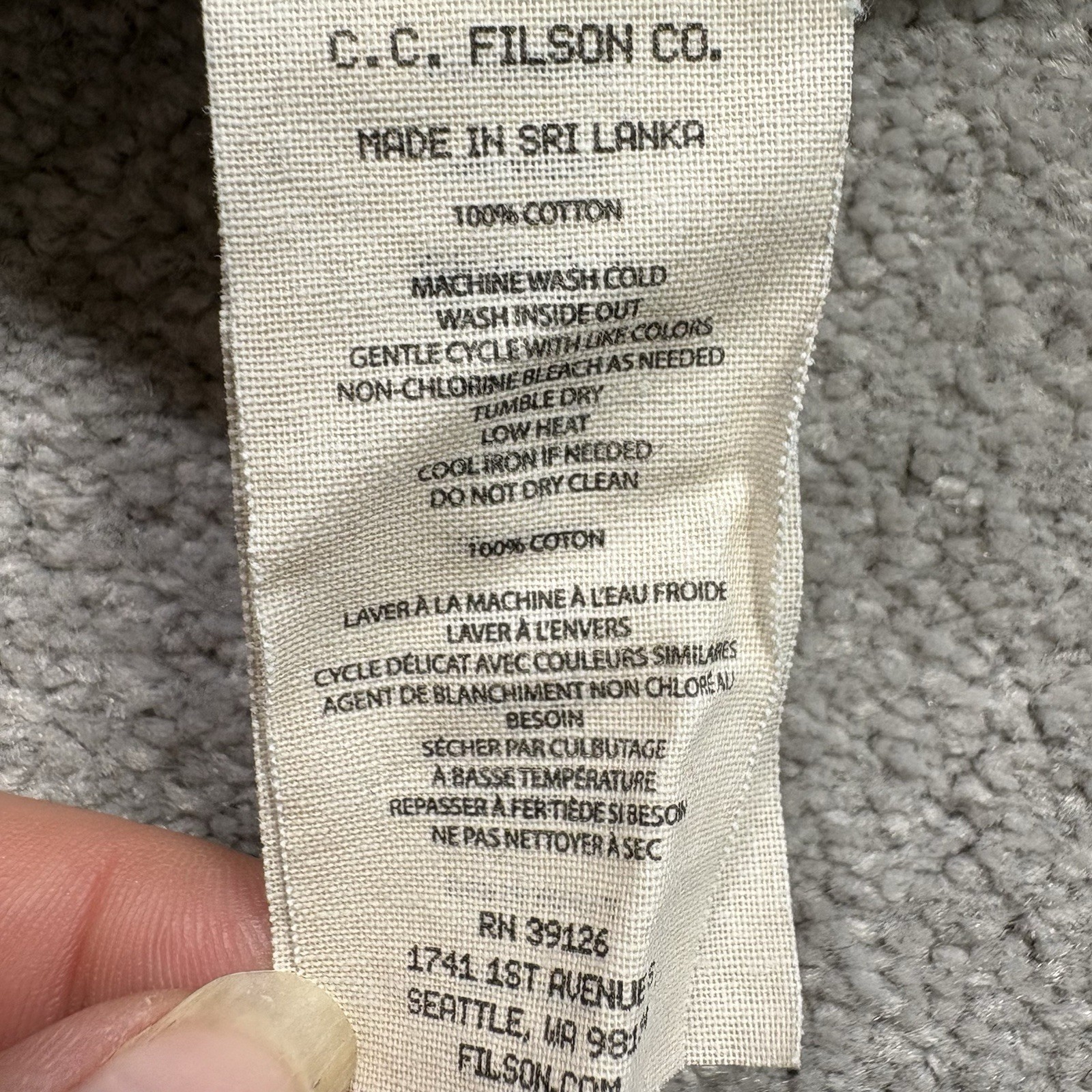Filson Chambray CPO Shirt Denim Button Up Rinsed Indigo Men’s Size Large