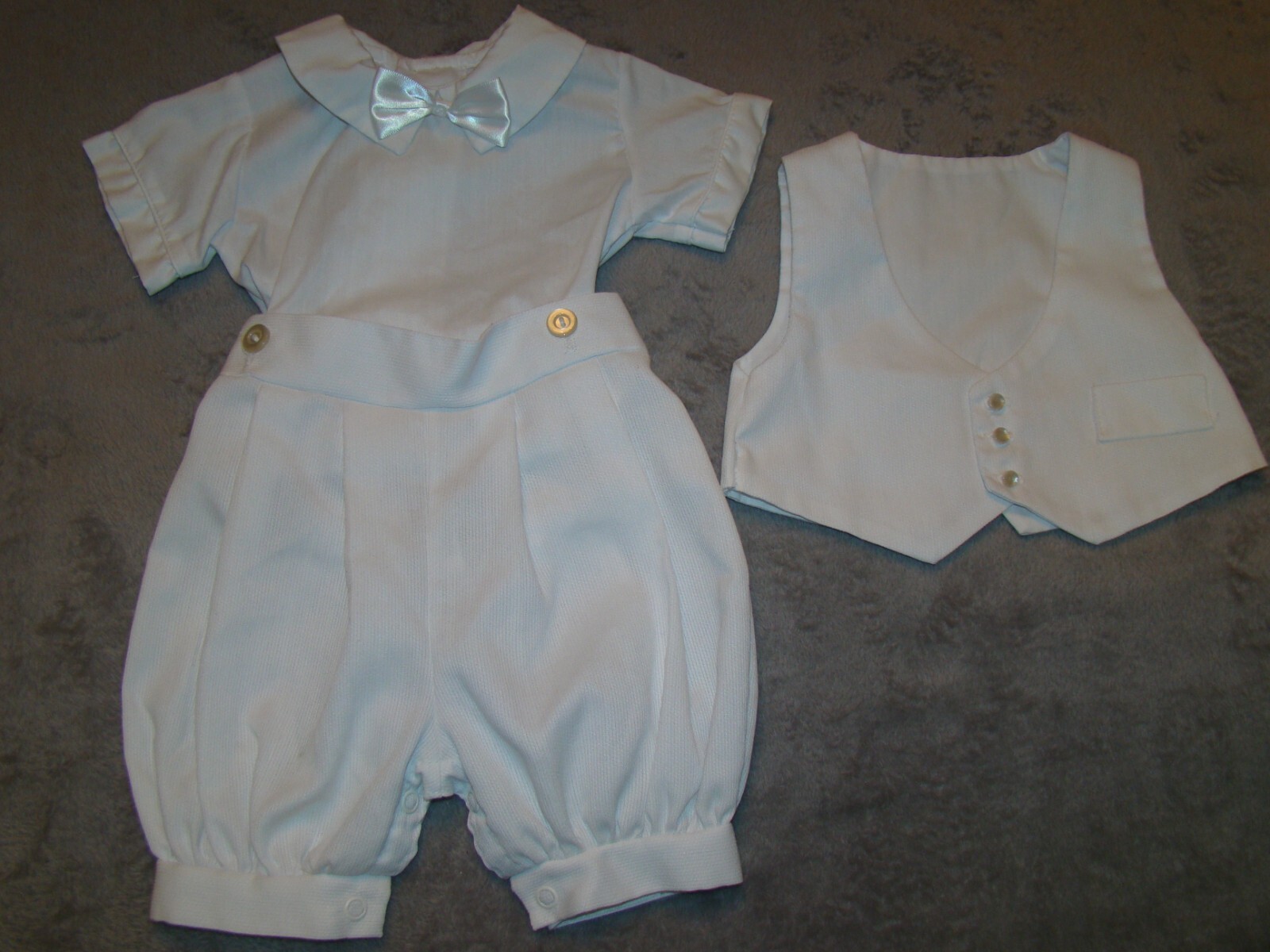 VTG Alexis Infant Boys Size 3 Months 3 Pc. White Christening Baptism Outfit