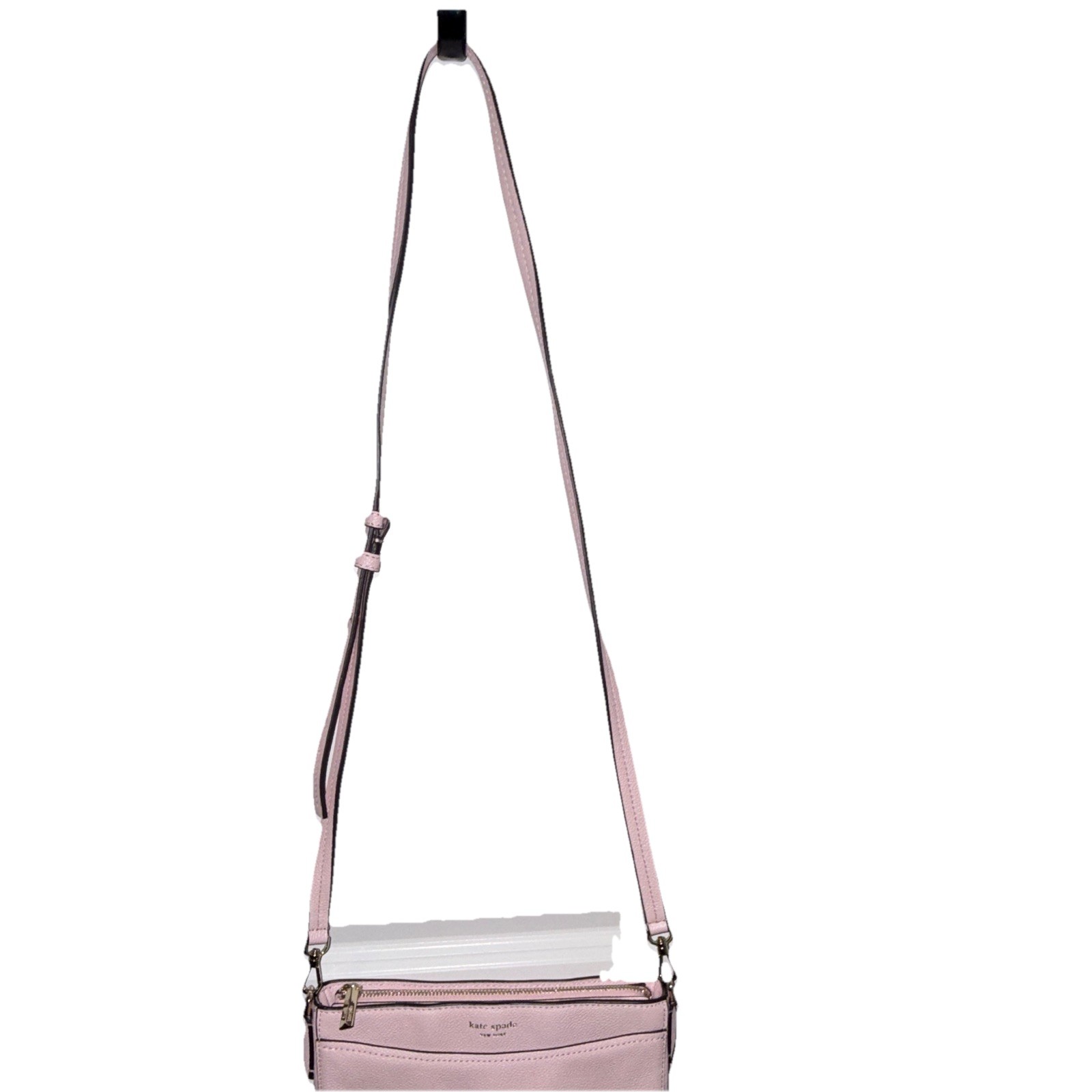 kate spade new york Pink Pebbled Small Crossbody Detachable Strap Zip Pockets