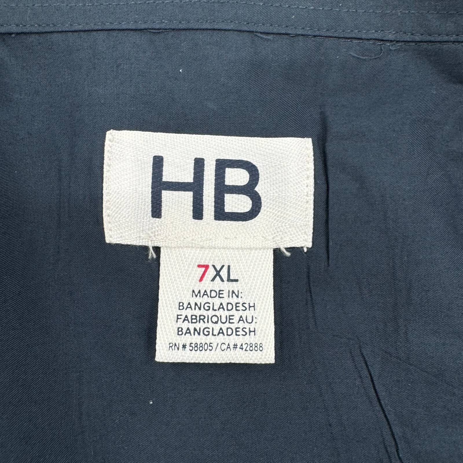 Harbor Bay HB Shirt Men’s 7XL Solid Navy Blue Short Sleeve Casual Button Down
