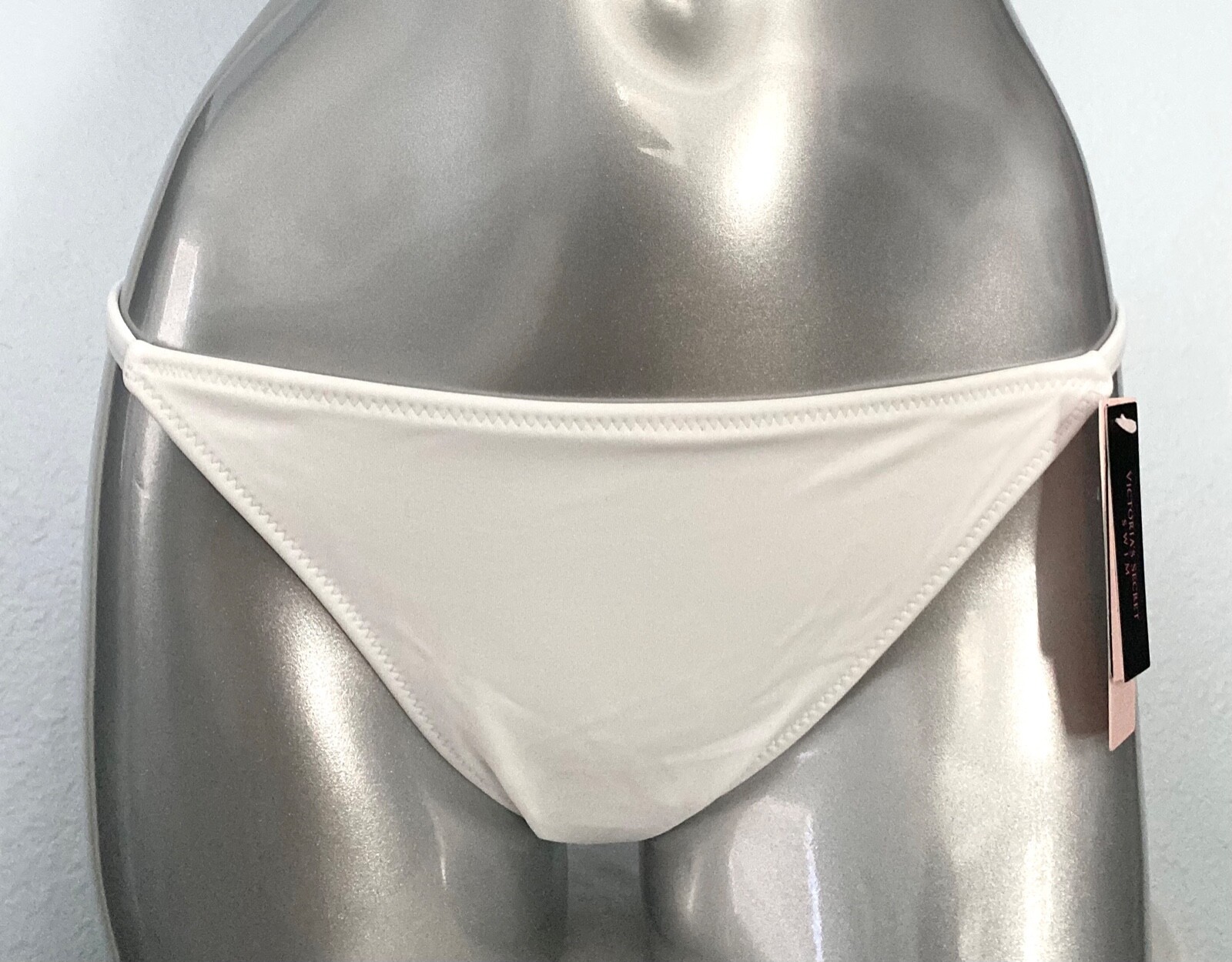 Victoria’s Secret Nwt White Solid Sexy String Itsy Low Swim Bikini Bottom XL