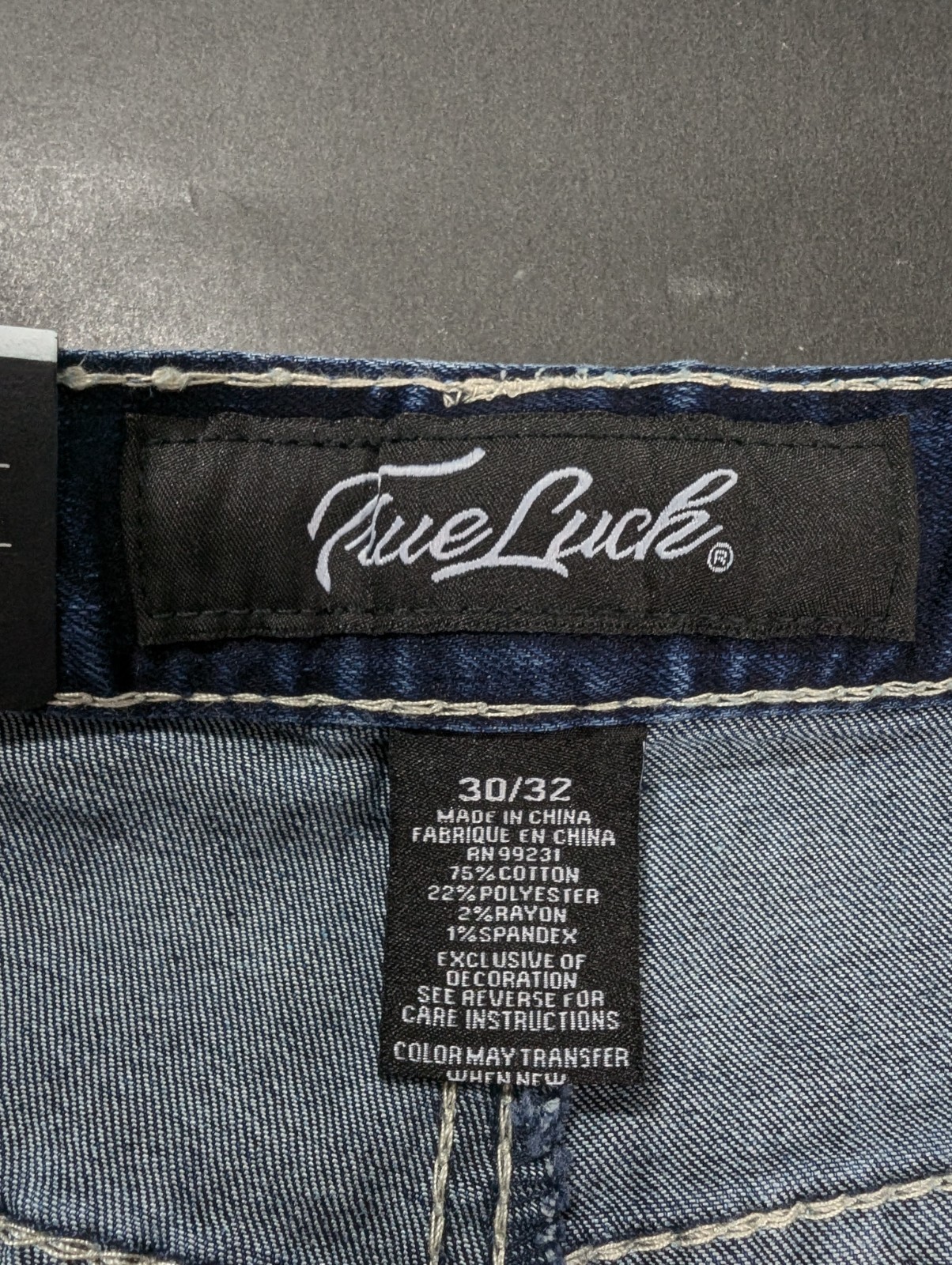 True Luck Straight Leg Jeans Men’s Size 30×32 32×32 Gold Stitched Pockets