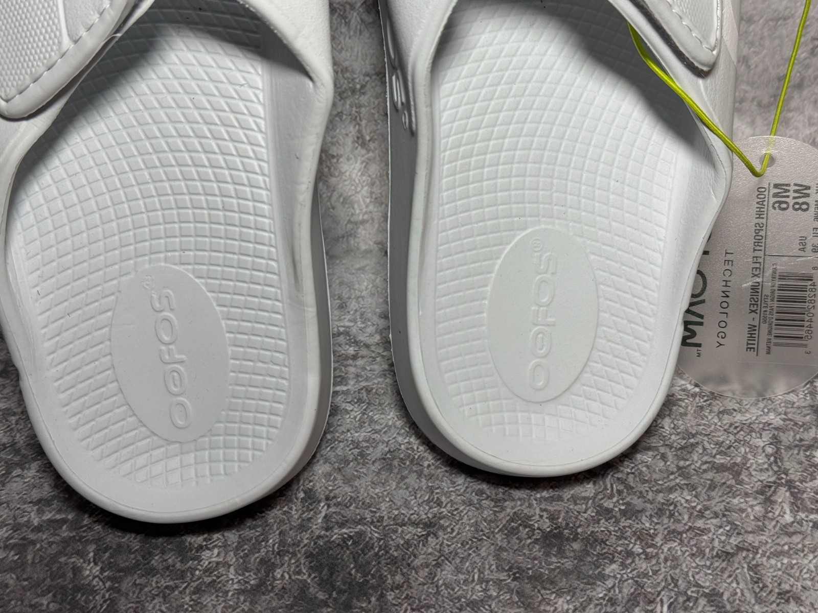 OOFOS OOahh Sport Flex Slide White Unisex size US M6 W8 EU 39