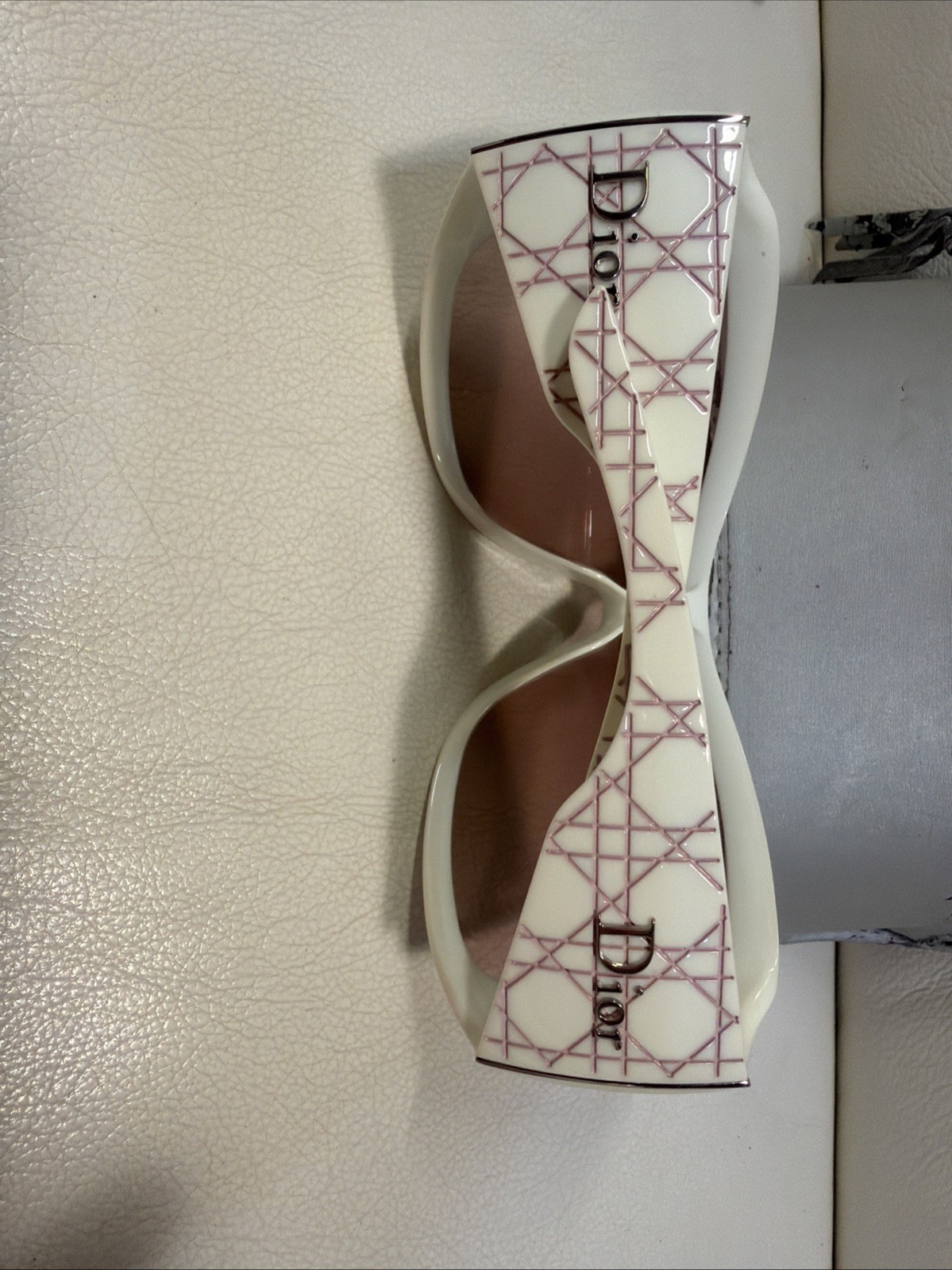 CHRISTIAN DIOR CANNAGE 1 White Vintage Y2K Oversized Wrap Sunglasses Italy