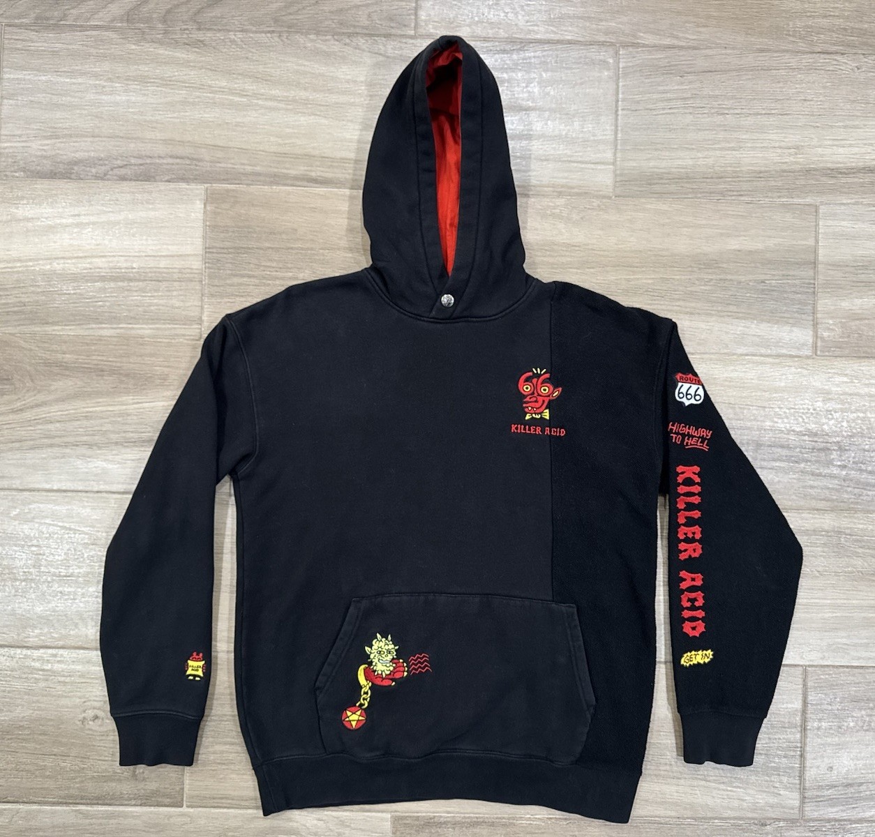 Killer Acid Men’s Hoodie Sweatshirt MEDIUM Black Pullover California Streetwear