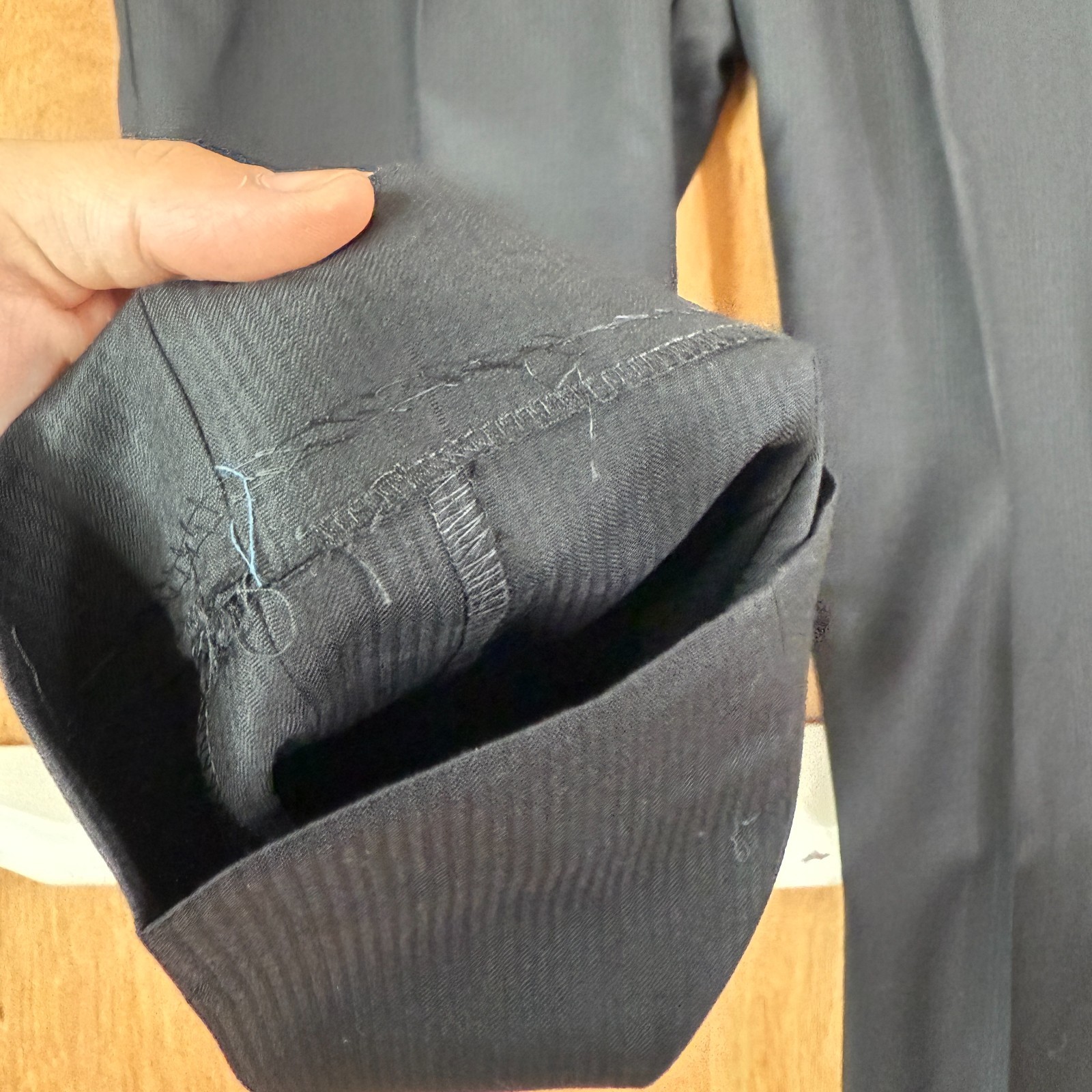 Joseph Abboud Suit Mens 46R Black 2 Button Loro Piana Wool Pants 40×27 Flat