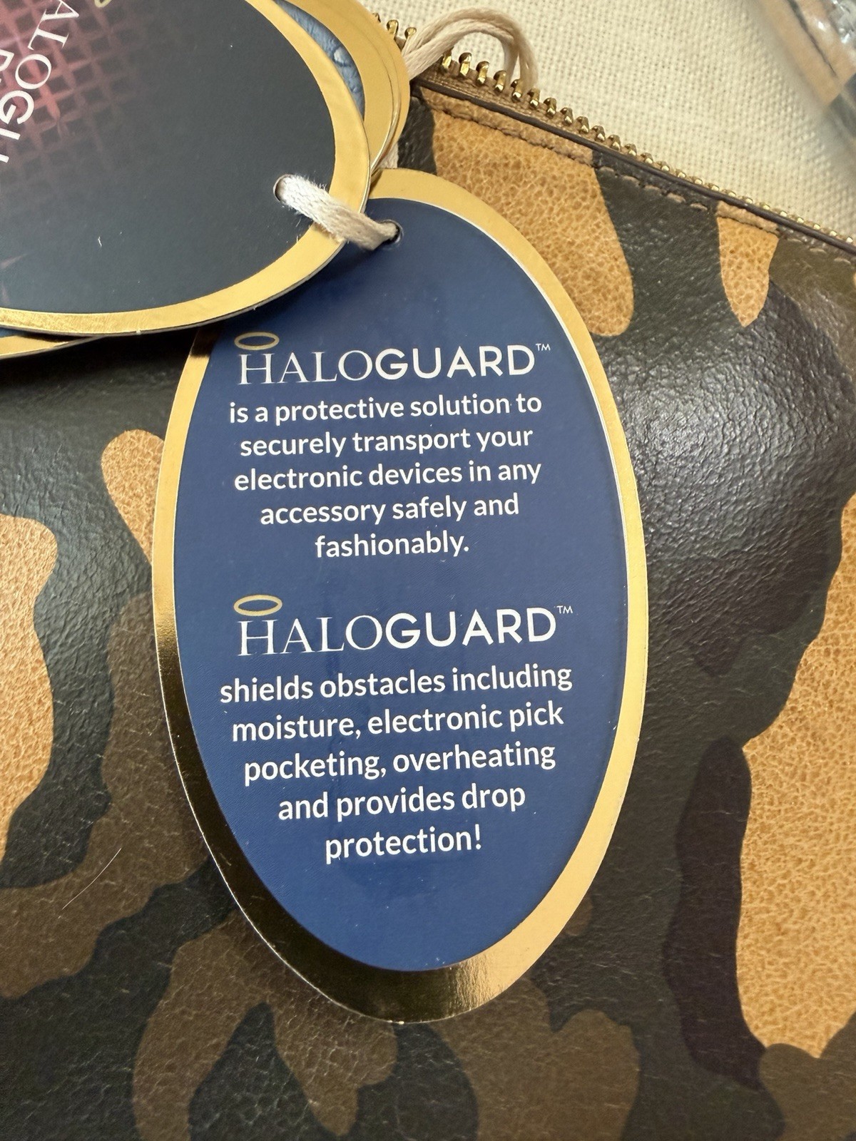 G.L.L.I. HALO RFID Wristlet Zip Tech Pouch Clutch Camo Leather Tassel NEW