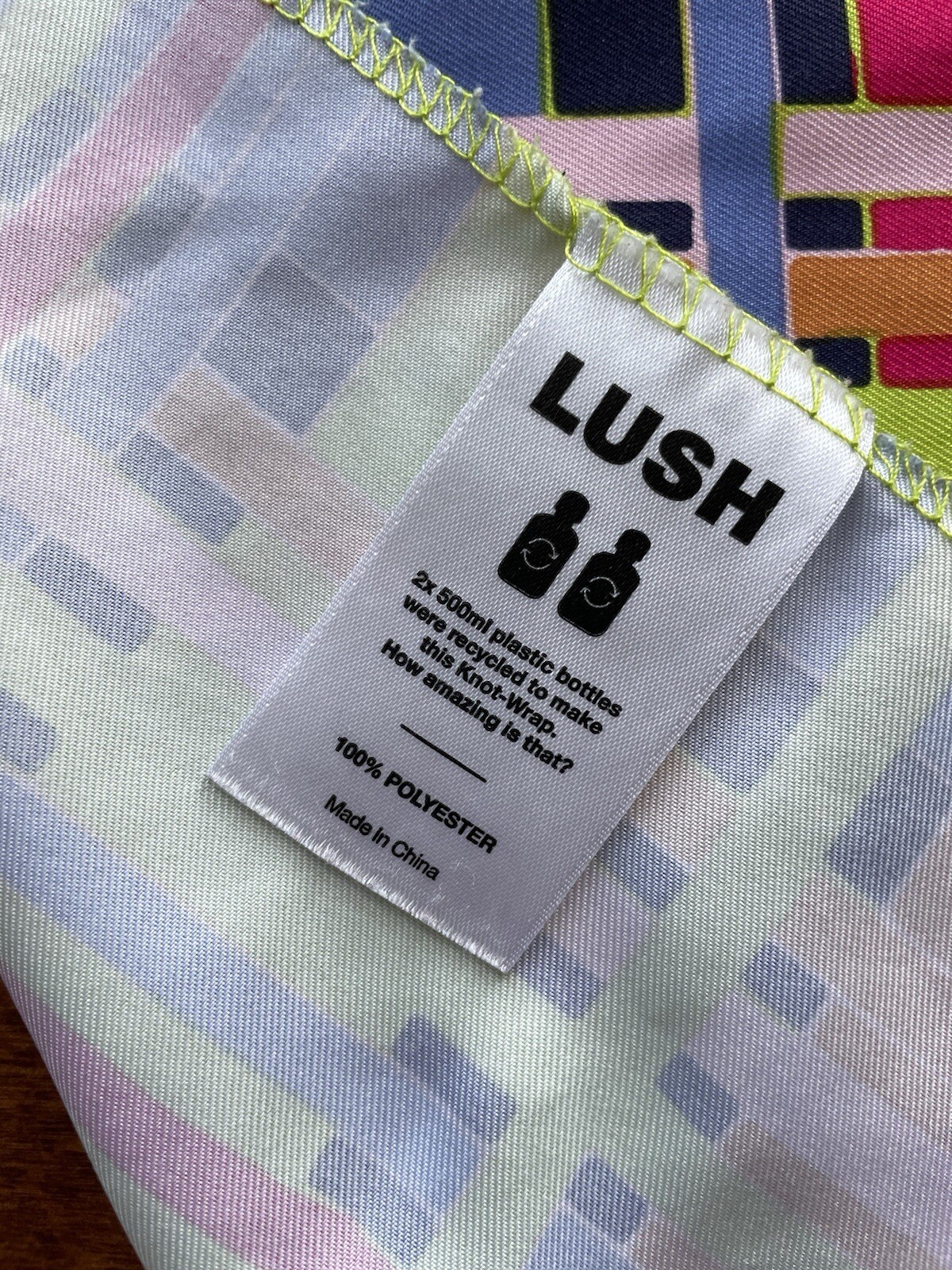 Lush Knot Wrap Plaid Multi-Colored 100% Recycled Polyester Large Square