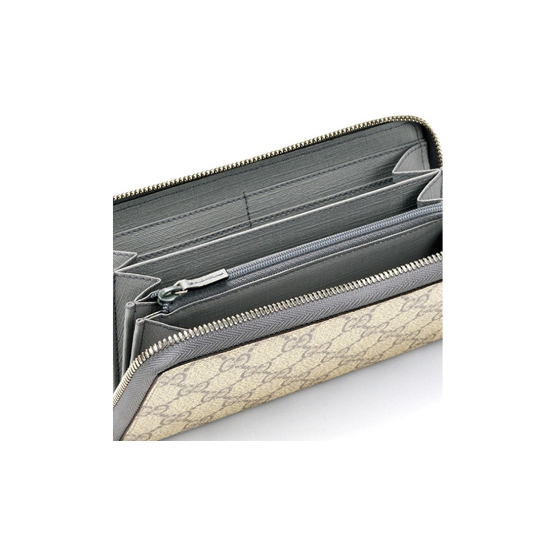 Gucci monogram canvas and leather wallet for women 7.48×0.98×4.1 in
